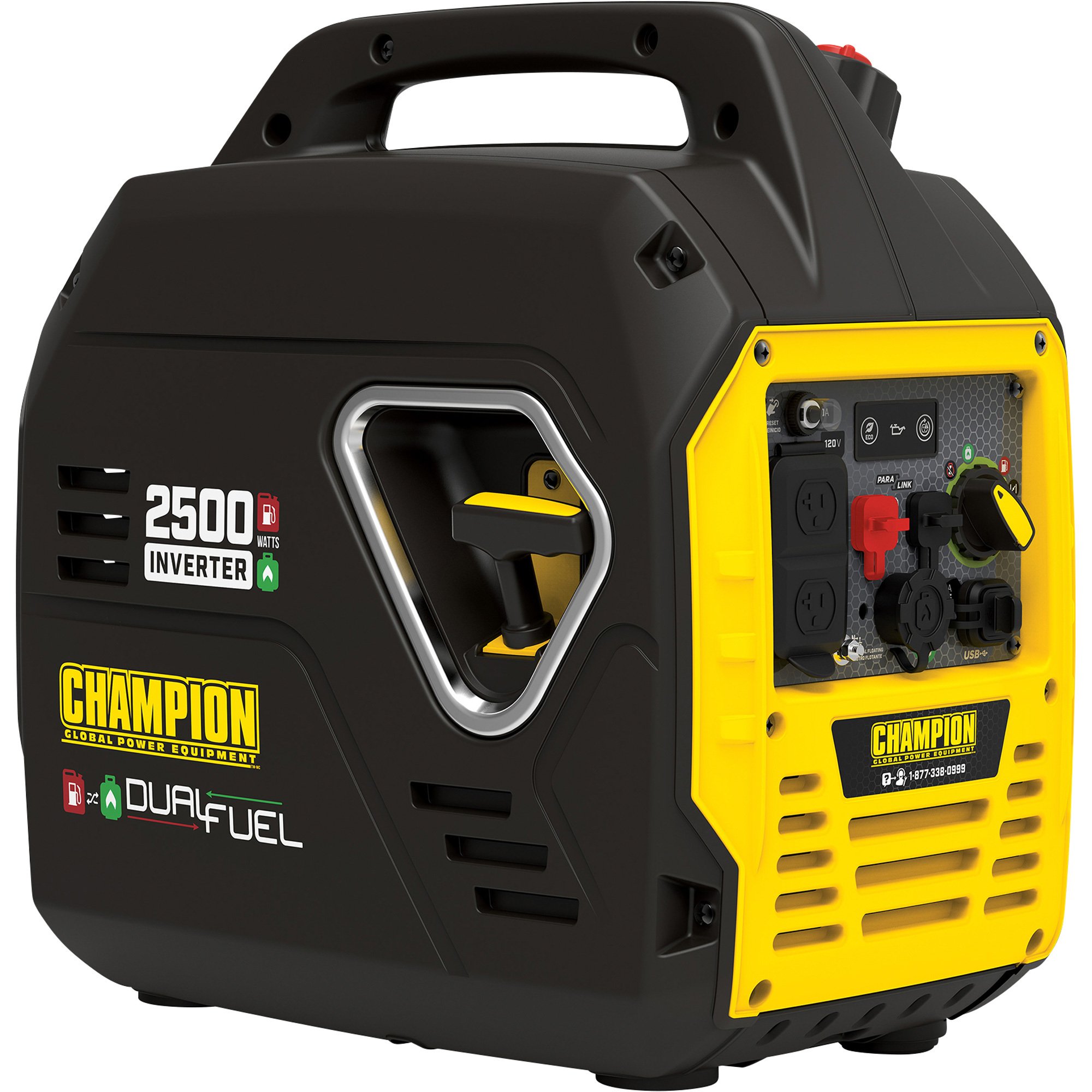 Champion Power Equipment Dual Fuel Inverter Generator, 2500 Surge Watts, 1850 Rated Watts, CARB Compliant, Model# 200962